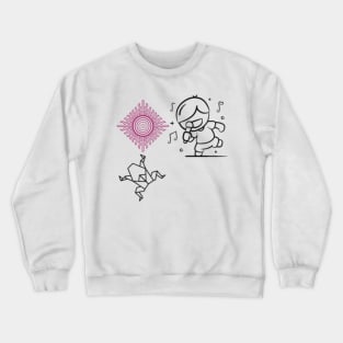 Singing Frog Origami Crewneck Sweatshirt